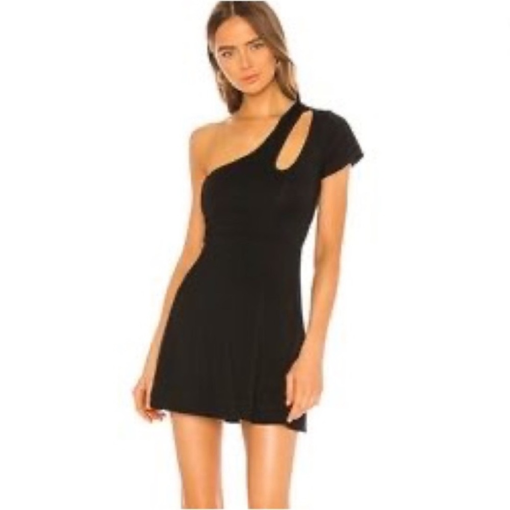 Lovers and Friends one shoulder black mini dress
